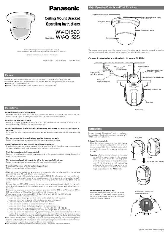 Mode d'emploi PANASONIC WV-Q152C