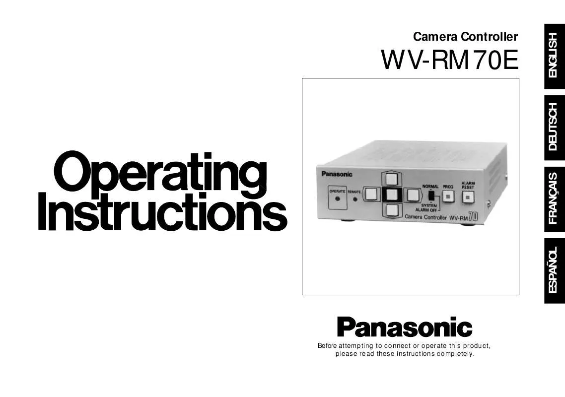 Mode d'emploi PANASONIC WV-RM70