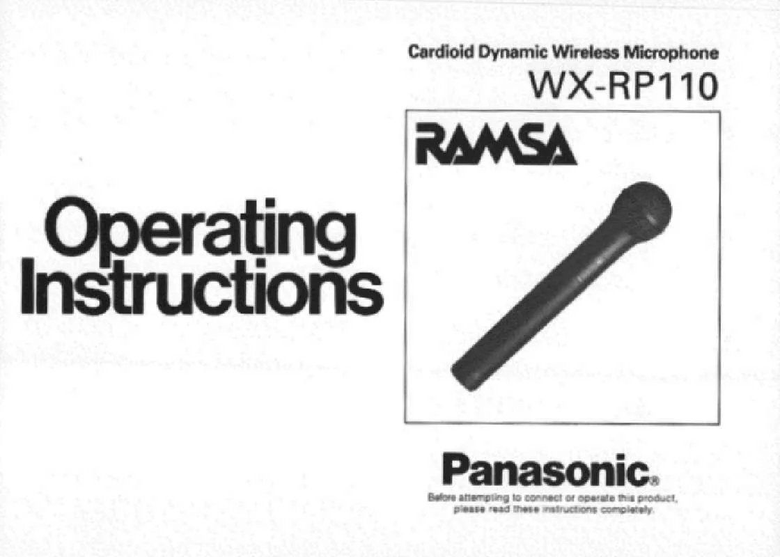 Mode d'emploi PANASONIC WX-RP110