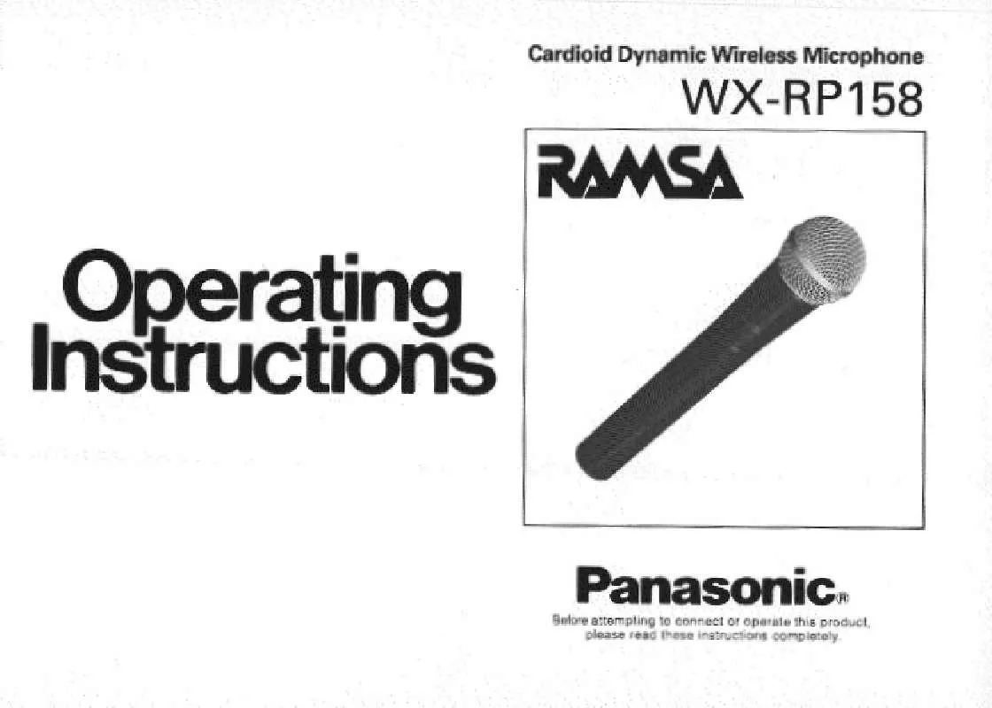 Mode d'emploi PANASONIC WX-RP158