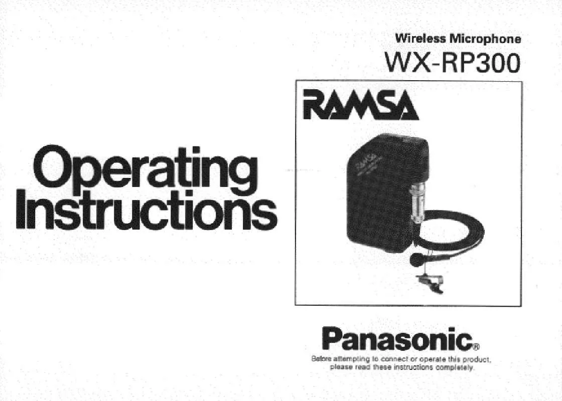 Mode d'emploi PANASONIC WX-RP300