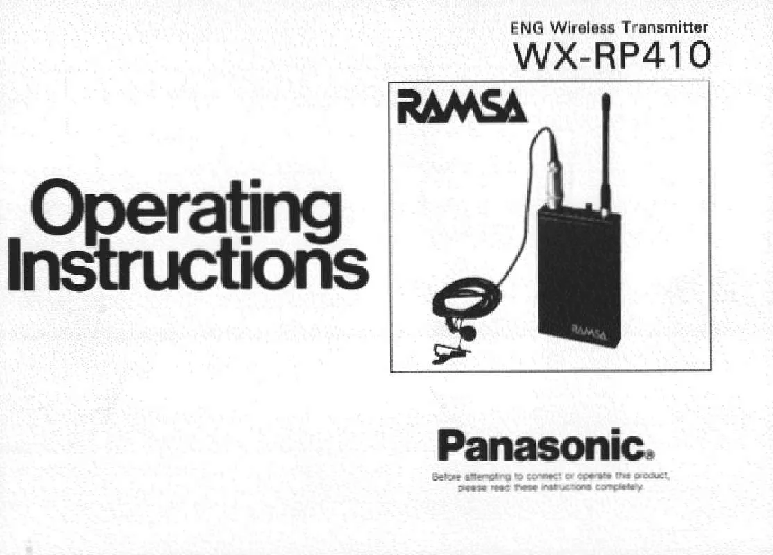 Mode d'emploi PANASONIC WX-RP410