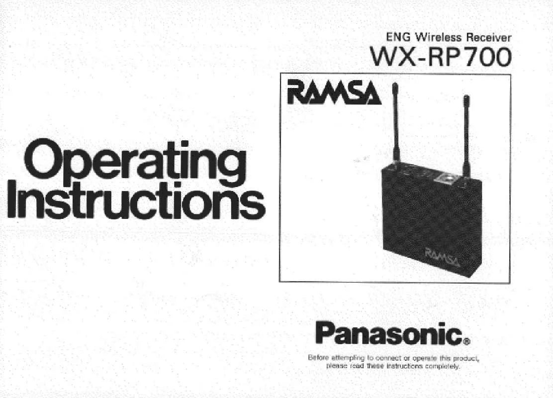 Mode d'emploi PANASONIC WX-RP700