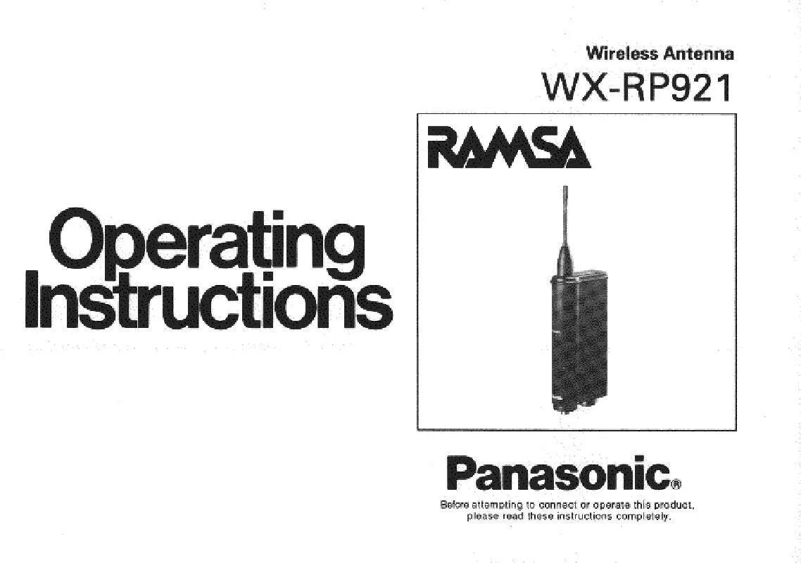 Mode d'emploi PANASONIC WX-RP921