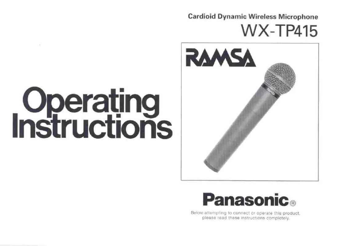 Mode d'emploi PANASONIC WX-TP415