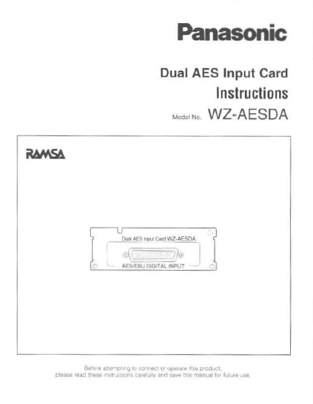 Mode d'emploi PANASONIC WZAESDA