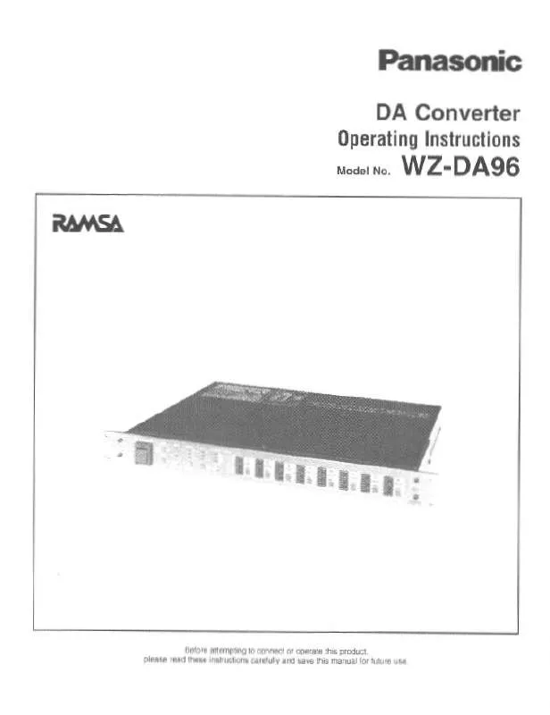 Mode d'emploi PANASONIC WZDA96