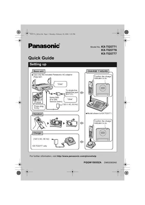 Mode d'emploi PANASONIC XT-G5776