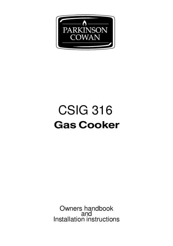 Mode d'emploi PARKINSON COWAN CSIG316BUN