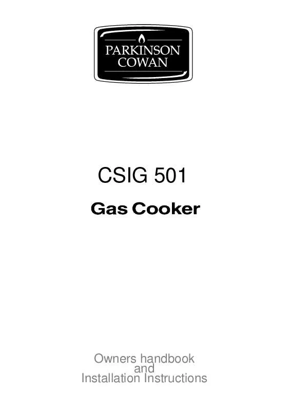 Mode d'emploi PARKINSON COWAN CSIG501WHN