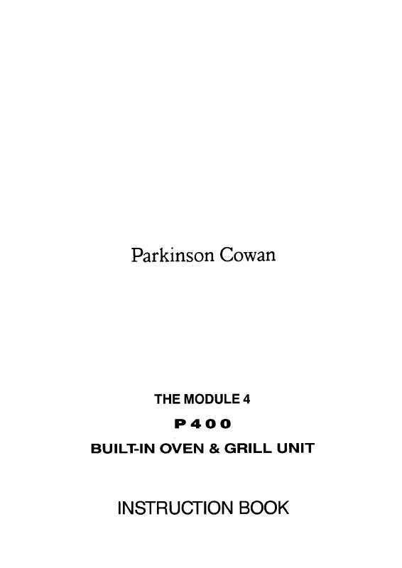 Mode d'emploi PARKINSON COWAN P400