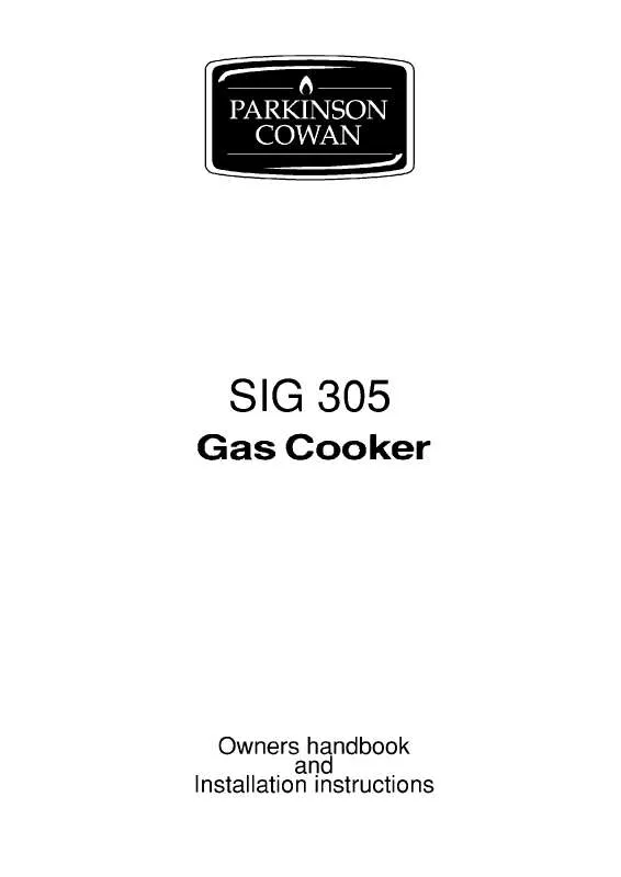 Mode d'emploi PARKINSON COWAN SIG305CN