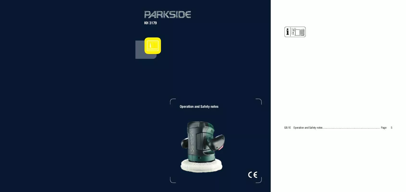 Mode d'emploi PARKSIDE KH 3179 CORDLESS CAR WAXING AND BUFFING MACHINE