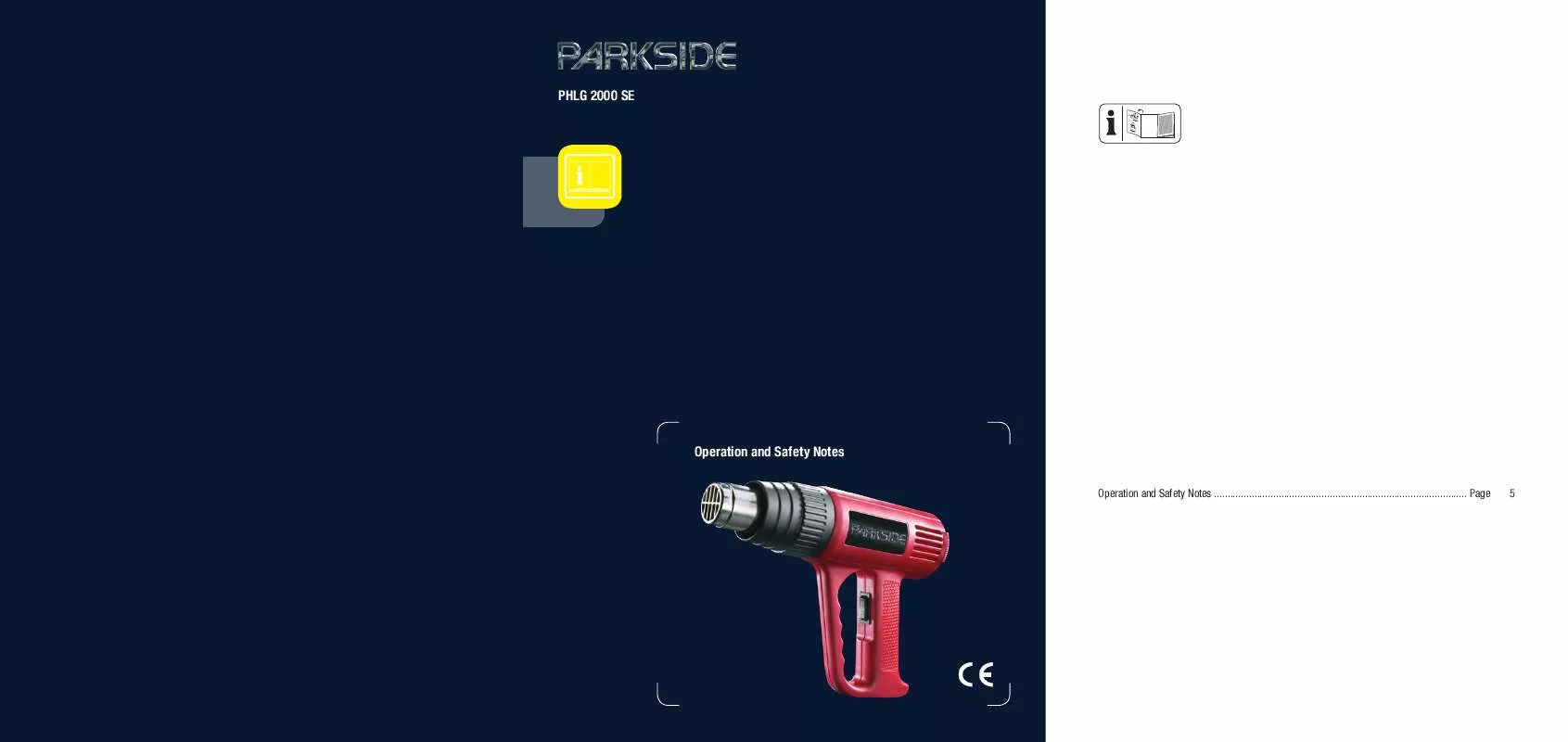 Mode d'emploi PARKSIDE PHLG 2000 SE HOT AIR GUN