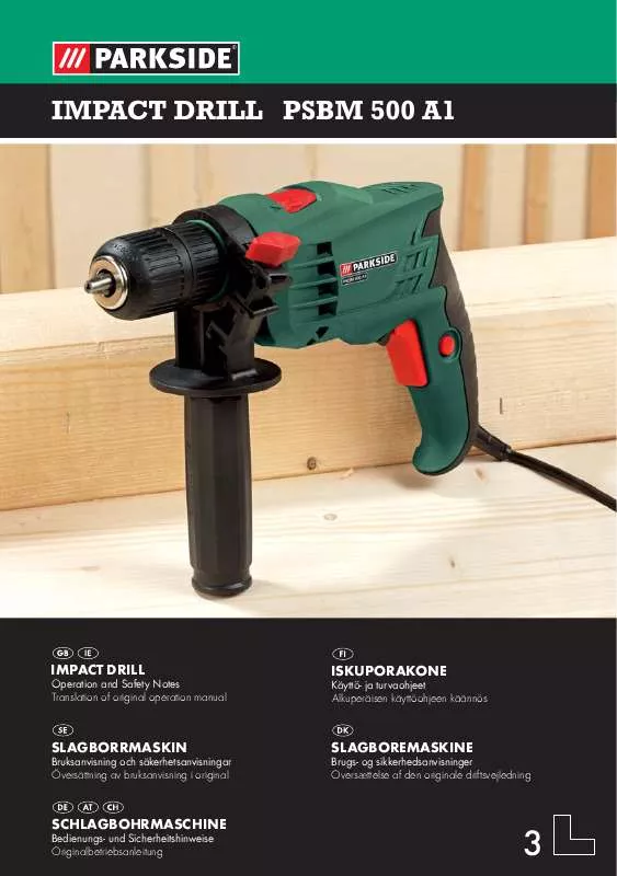 Mode d'emploi PARKSIDE PSBM 500 A1 IMPACT DRILL