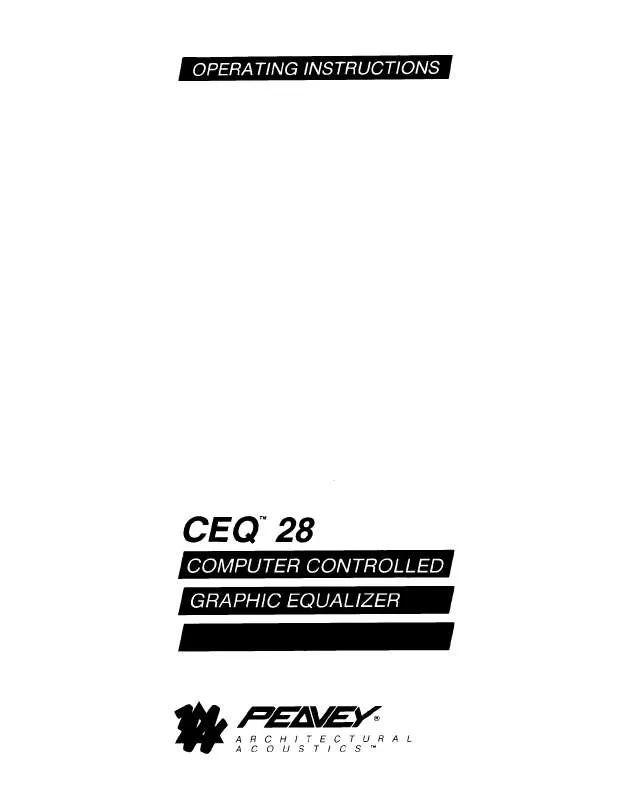 Mode d'emploi PEAVEY CEQ 28