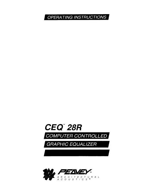 Mode d'emploi PEAVEY CEQ 28R