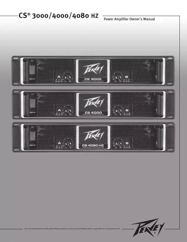 Mode d'emploi PEAVEY CS 3000