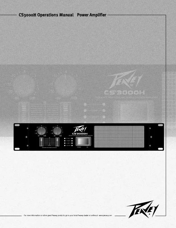 Mode d'emploi PEAVEY CS 3000H