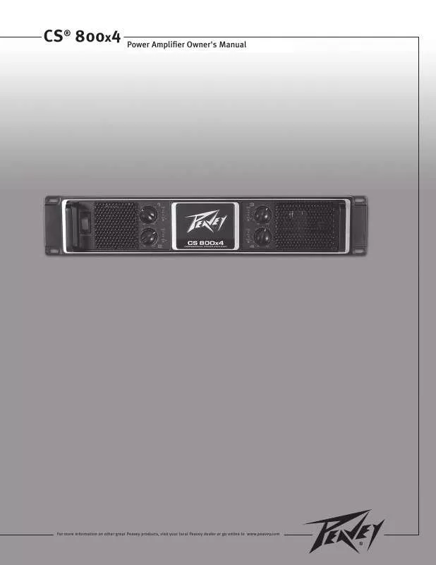 Mode d'emploi PEAVEY CS 800X4