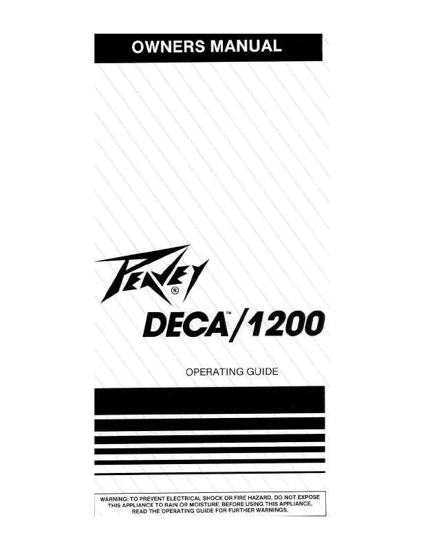 Mode d'emploi PEAVEY DECA 1200