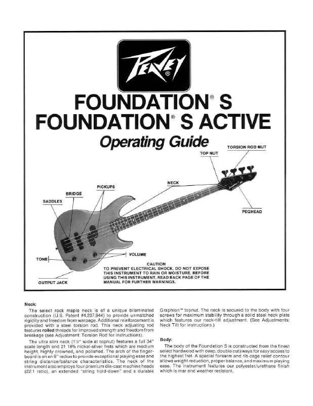 Mode d'emploi PEAVEY FOUNDATION S ACTIVE