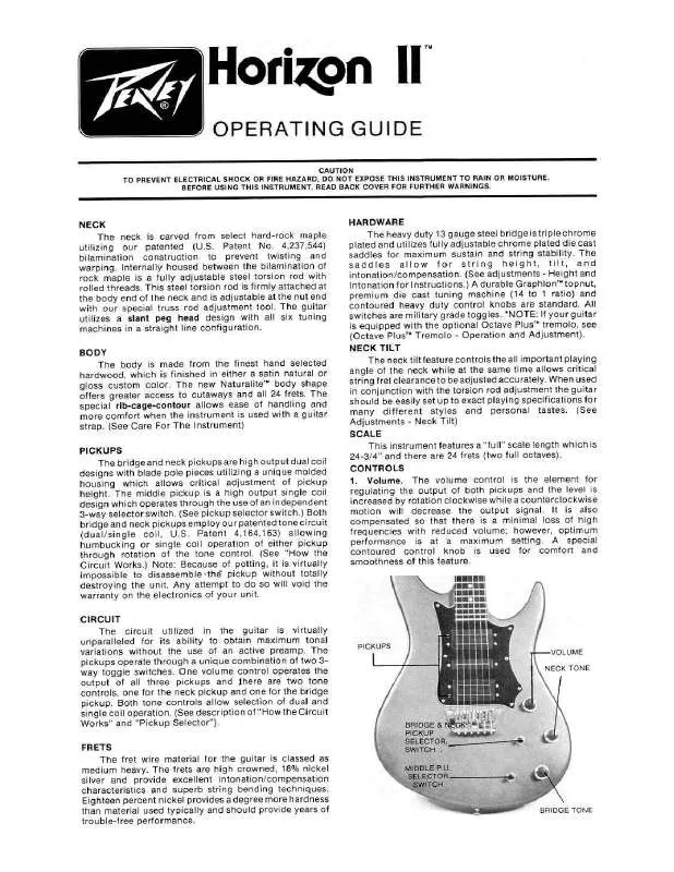 Mode d'emploi PEAVEY HORIZON II