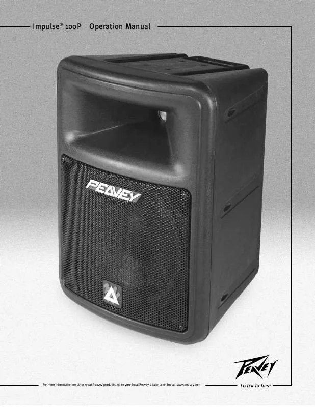 Mode d'emploi PEAVEY IMPULSE 100P