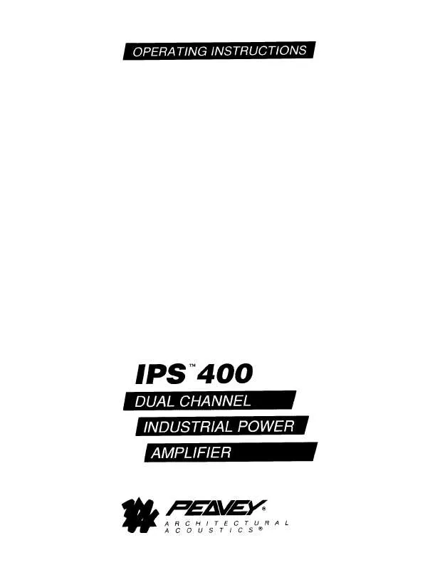 Mode d'emploi PEAVEY IPS 400