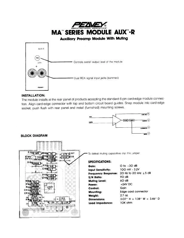 Mode d'emploi PEAVEY MA 6150T