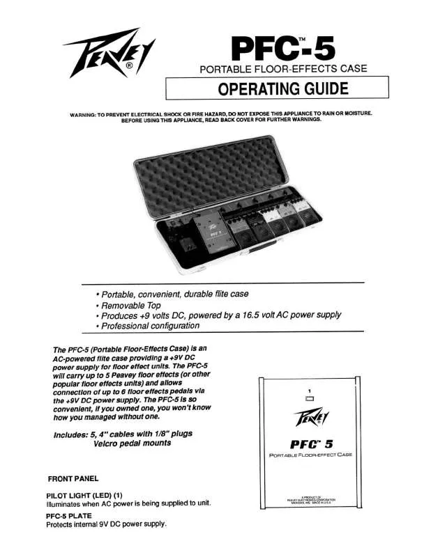 Mode d'emploi PEAVEY PFC-5