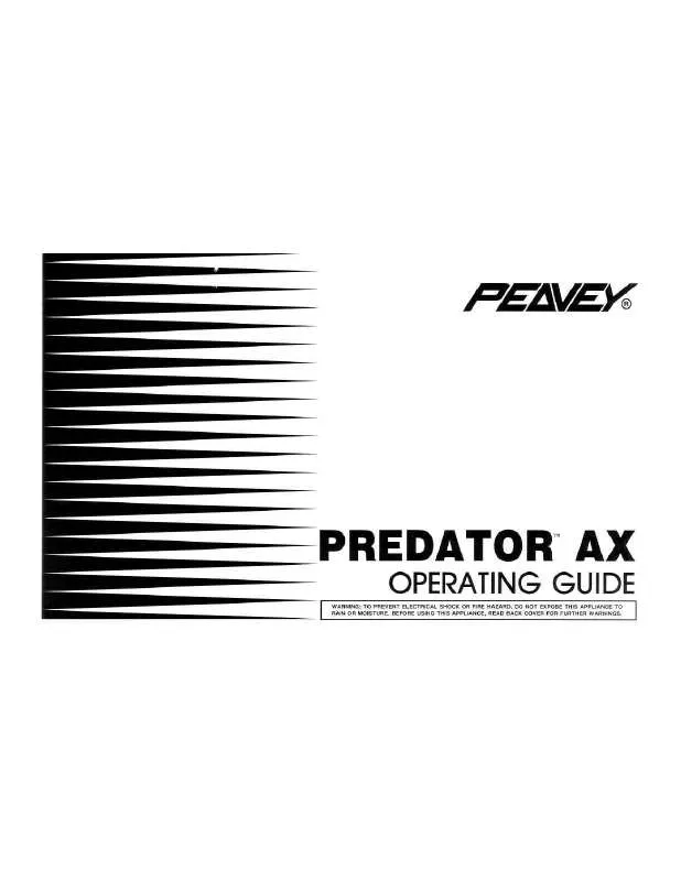 Mode d'emploi PEAVEY PREDATOR AX