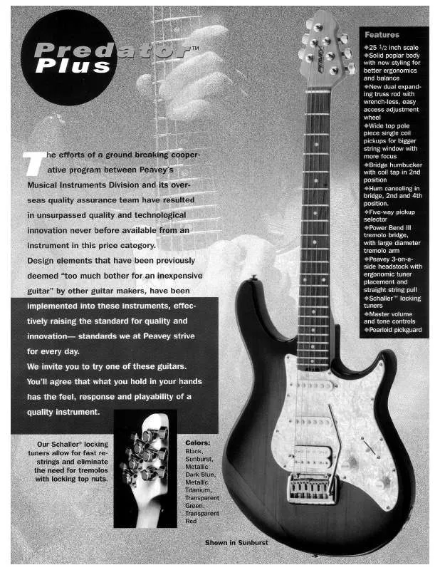 Mode d'emploi PEAVEY PREDATOR PLUS