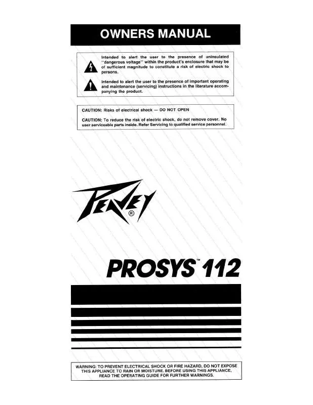 Mode d'emploi PEAVEY PROSYS 112