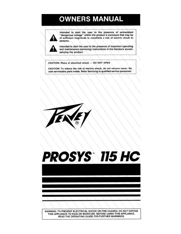 Mode d'emploi PEAVEY PROSYS 115 HC