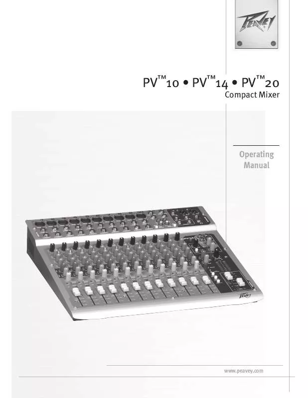 Mode d'emploi PEAVEY PV 20