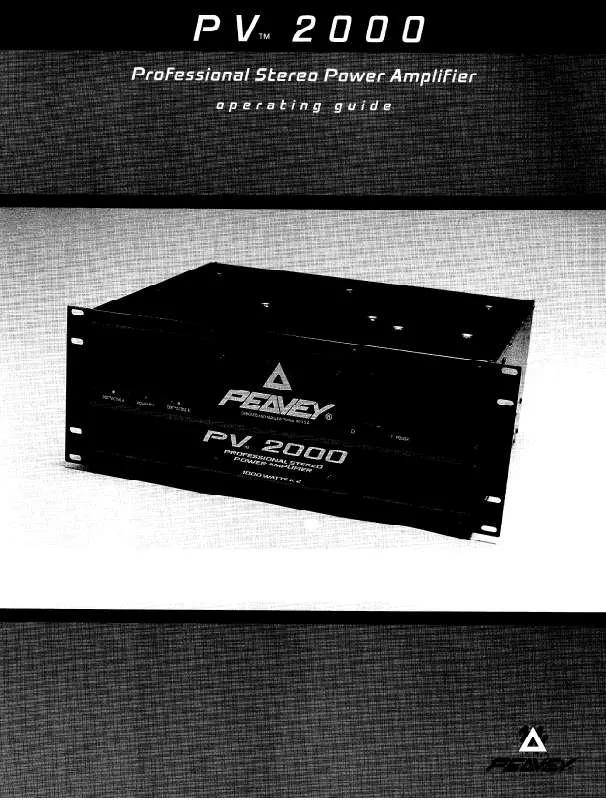 Mode d'emploi PEAVEY PV 2000