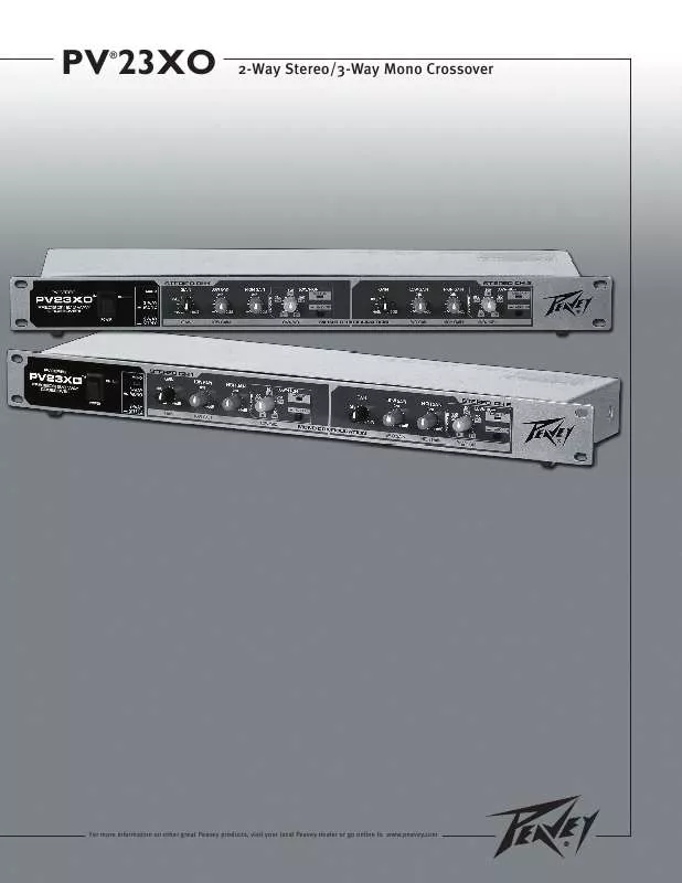 Mode d'emploi PEAVEY PV 23XO