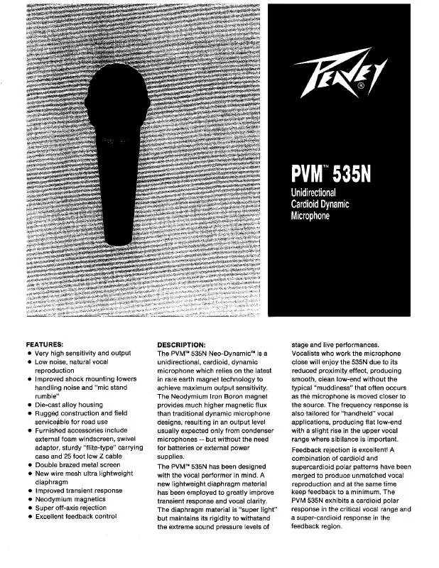 Mode d'emploi PEAVEY PVM 535N