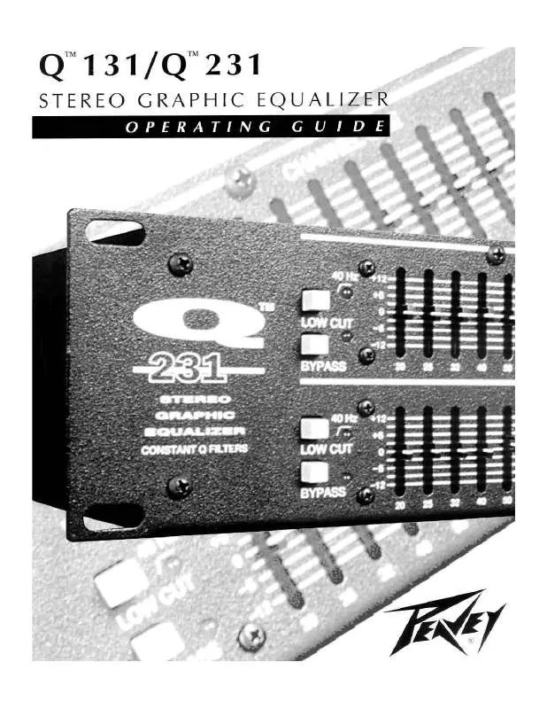 Mode d'emploi PEAVEY Q 131