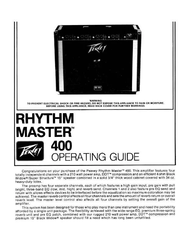 Mode d'emploi PEAVEY RHYTHM MASTER 400