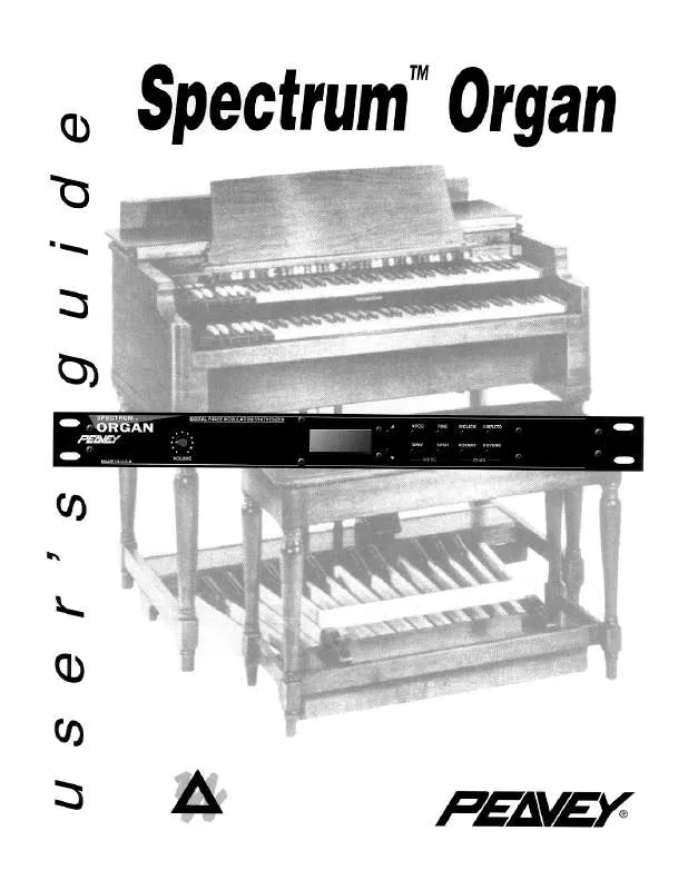 Mode d'emploi PEAVEY SPECTRUM ORGAN