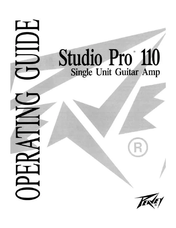 Mode d'emploi PEAVEY STUDIO PRO 110