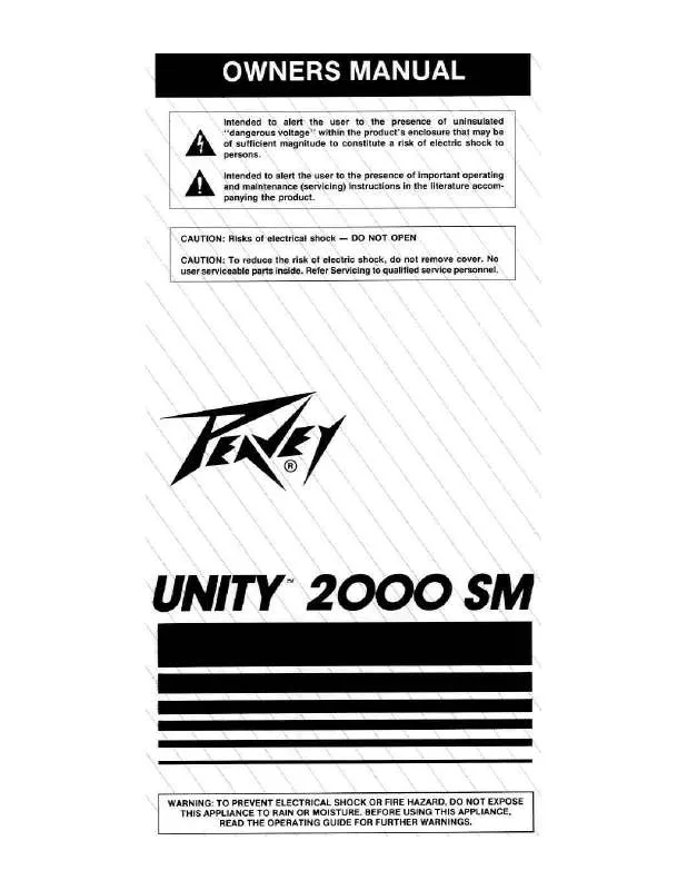 Mode d'emploi PEAVEY UNITY 2000 SM