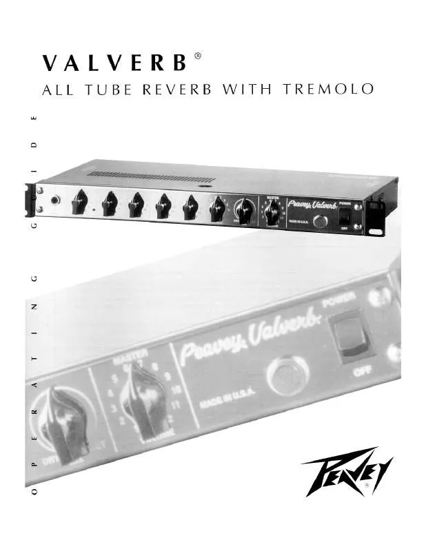 Mode d'emploi PEAVEY VALVERB