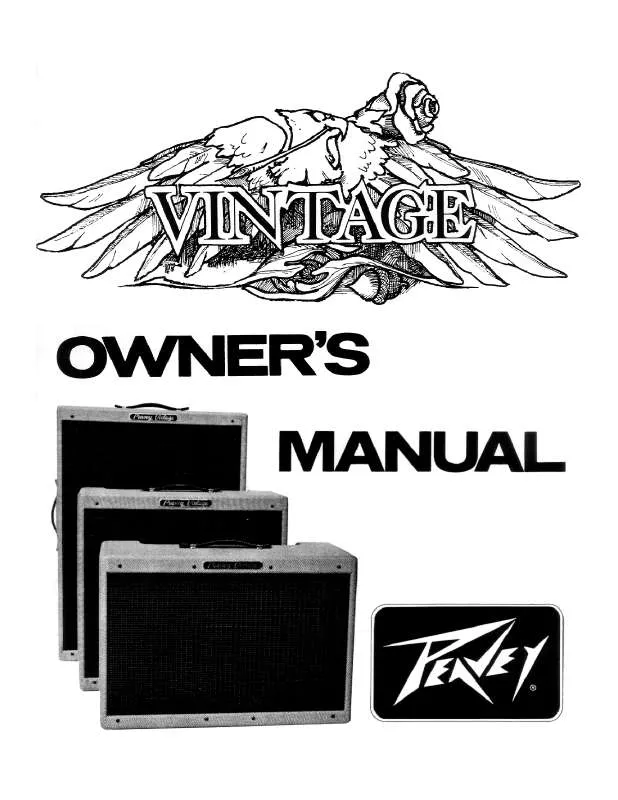 Mode d'emploi PEAVEY VINTAGE