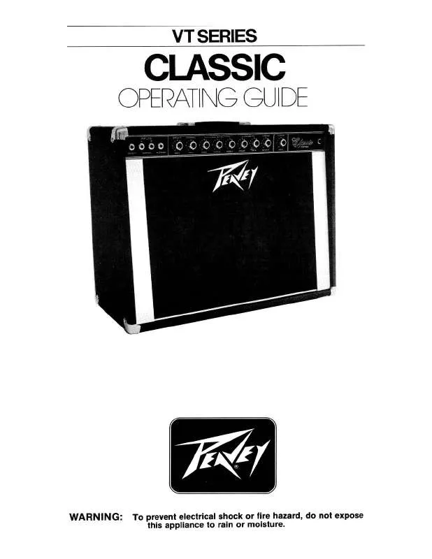 Mode d'emploi PEAVEY VT CLASSIC