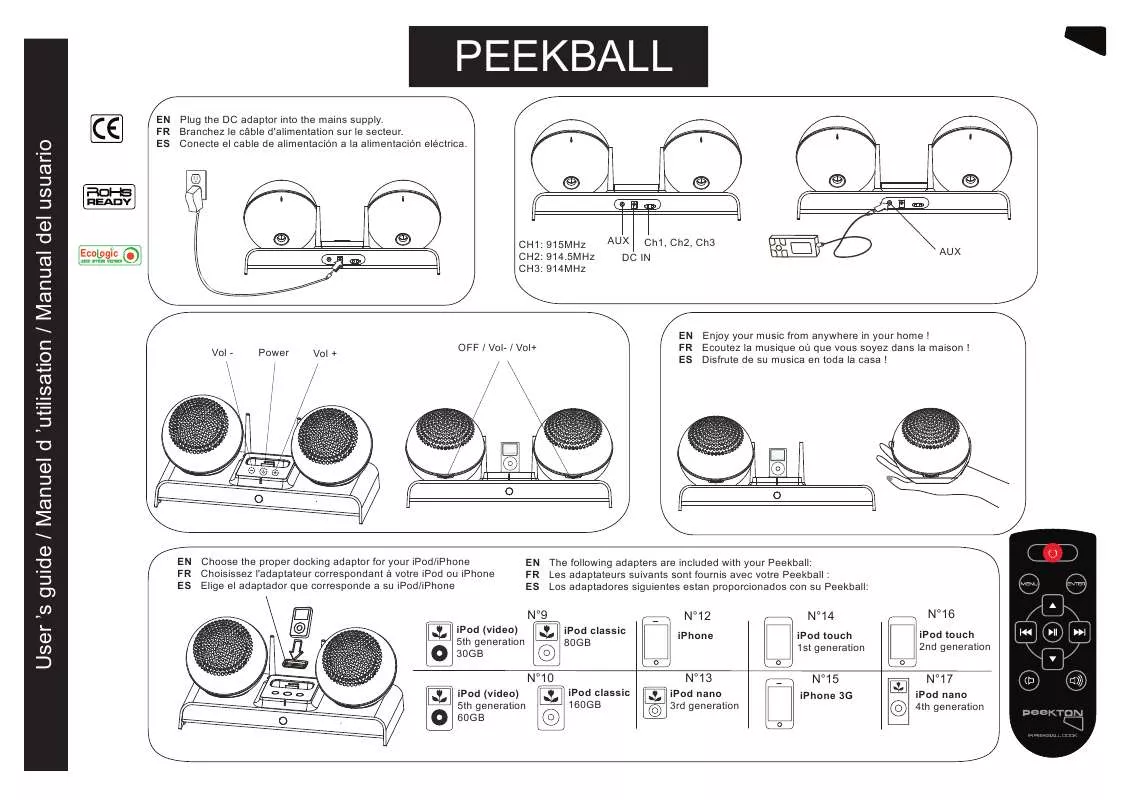 Mode d'emploi PEEKTON PEEKBALL