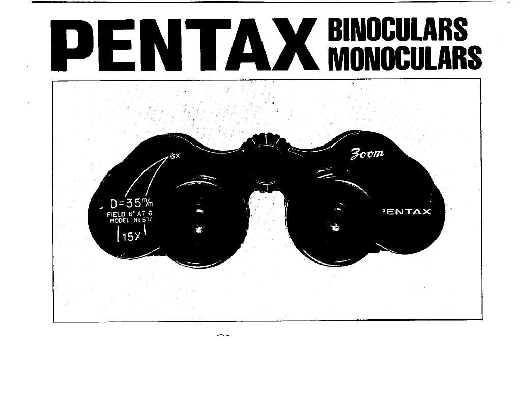 Mode d'emploi PENTAX BINOCULARS AND MONOCULARS