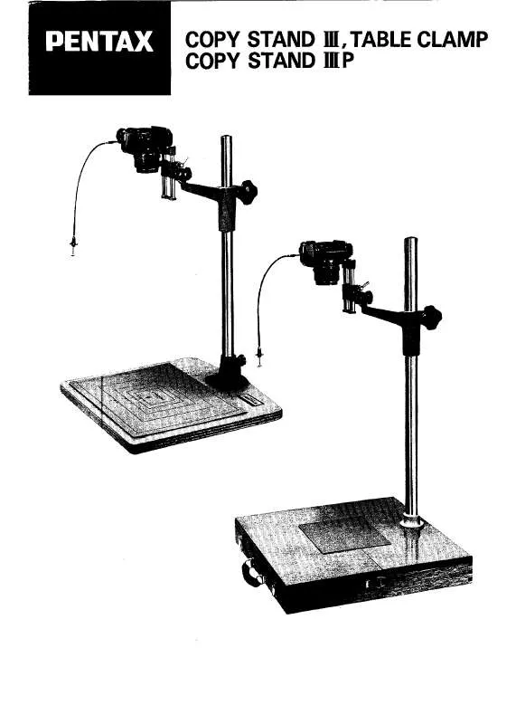 Mode d'emploi PENTAX COPY STAND III & IIIP & TABLE CLAMP